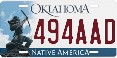 OK license plate 494AAD