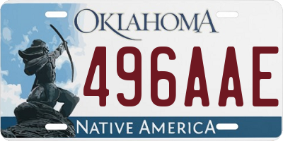 OK license plate 496AAE