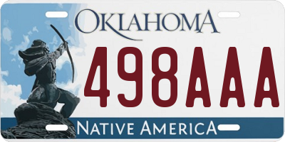 OK license plate 498AAA