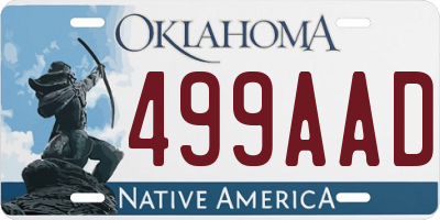 OK license plate 499AAD