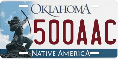 OK license plate 500AAC