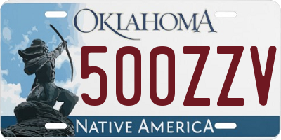 OK license plate 500ZZV