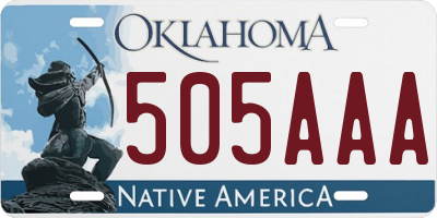 OK license plate 505AAA