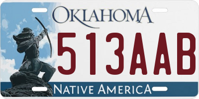 OK license plate 513AAB