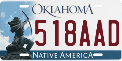 OK license plate 518AAD