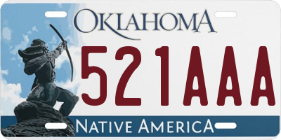 OK license plate 521AAA