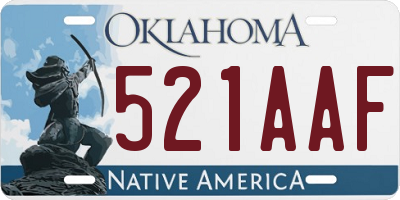 OK license plate 521AAF