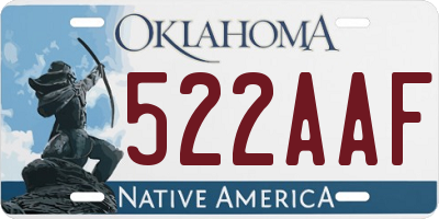 OK license plate 522AAF