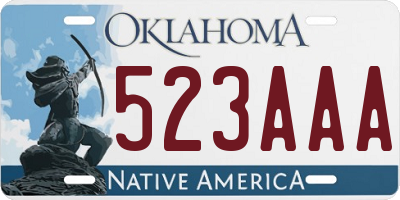 OK license plate 523AAA