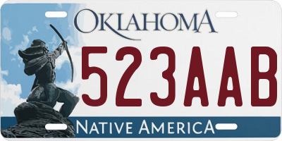 OK license plate 523AAB