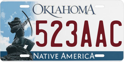 OK license plate 523AAC