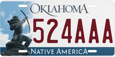 OK license plate 524AAA