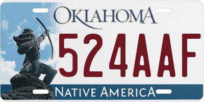 OK license plate 524AAF