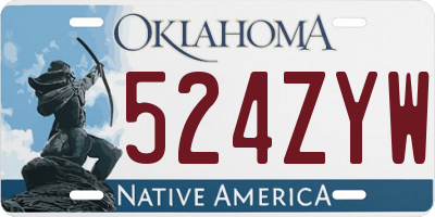 OK license plate 524ZYW