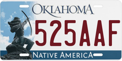 OK license plate 525AAF