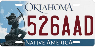 OK license plate 526AAD