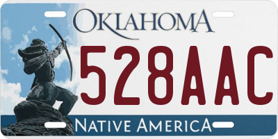 OK license plate 528AAC