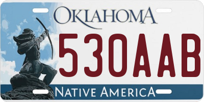 OK license plate 530AAB