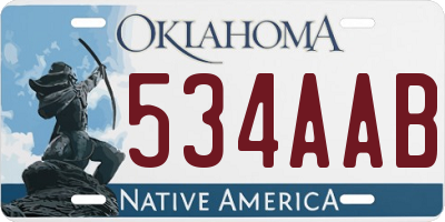 OK license plate 534AAB