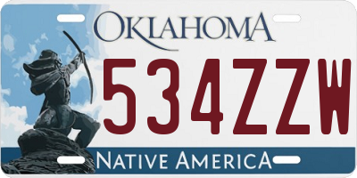 OK license plate 534ZZW