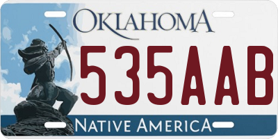 OK license plate 535AAB