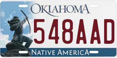 OK license plate 548AAD