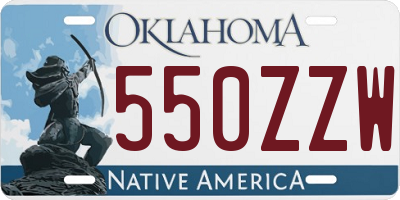OK license plate 550ZZW