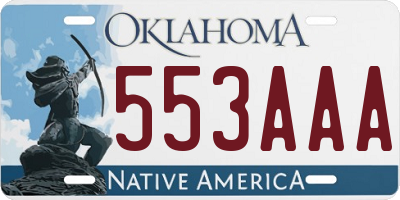 OK license plate 553AAA