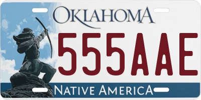 OK license plate 555AAE