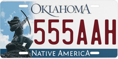 OK license plate 555AAH