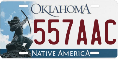 OK license plate 557AAC