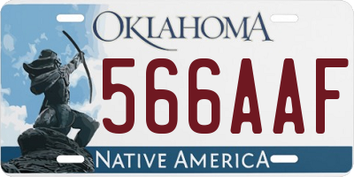 OK license plate 566AAF