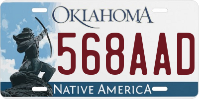 OK license plate 568AAD