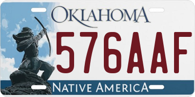 OK license plate 576AAF