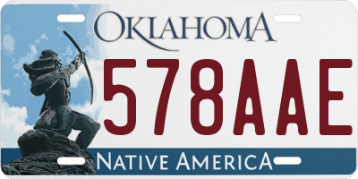 OK license plate 578AAE