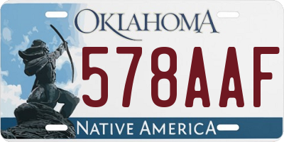 OK license plate 578AAF
