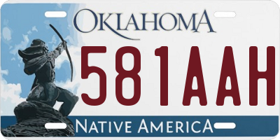 OK license plate 581AAH