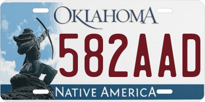 OK license plate 582AAD