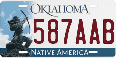 OK license plate 587AAB
