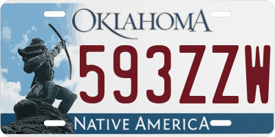 OK license plate 593ZZW