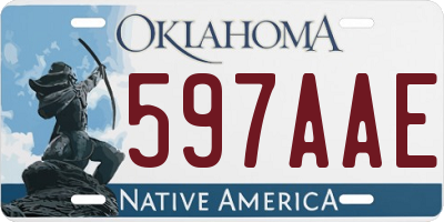 OK license plate 597AAE