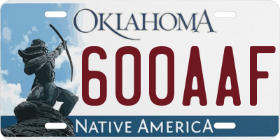 OK license plate 600AAF
