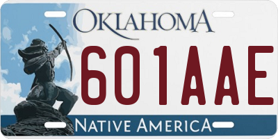 OK license plate 601AAE