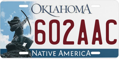 OK license plate 602AAC