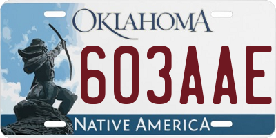 OK license plate 603AAE