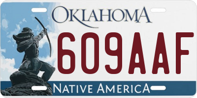 OK license plate 609AAF