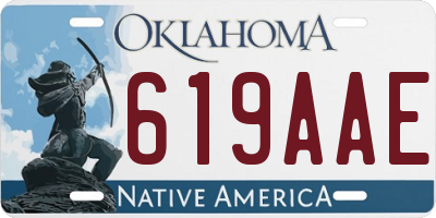 OK license plate 619AAE