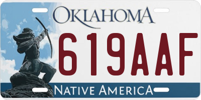 OK license plate 619AAF