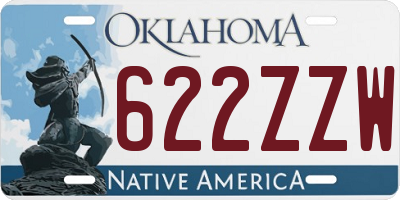 OK license plate 622ZZW