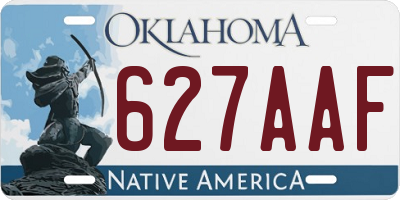 OK license plate 627AAF
